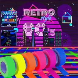 6 pçs/set Gaffer Fita Fluorescente Adesivo Auto Adesivo Reativa Luz Preta Fotografia Reativa Decoração de Casa Artesanato DIY - Image 5