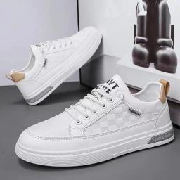 Sapatos de skate respiráveis para homens, tênis esportivos masculinos, tênis de corrida, branco, casual - Image 6
