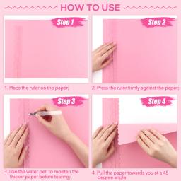 Acrílico Tear Réguas Guias, canetas de água, borda Deckle, papel rasgando Régua, para criar bordas decorativas, DIY Craft Project, 3pcs - Image 6