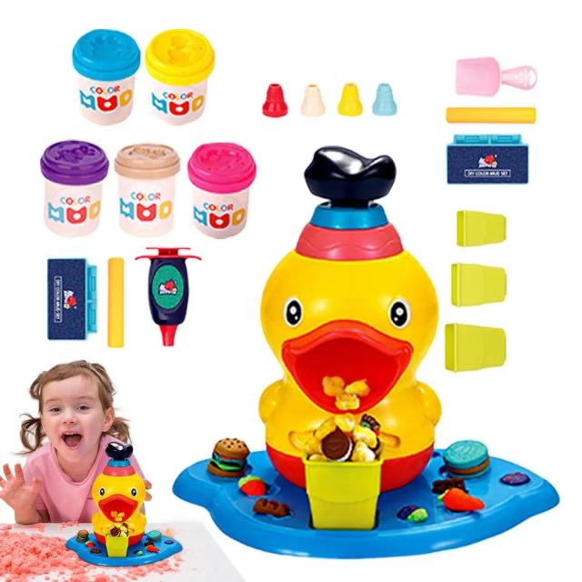Ferramentas Diversão em Modelagem de Argila Colorida com Brinquedos de Pato dos Desenhos Animados  