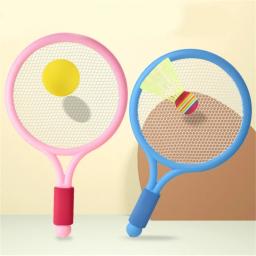 Conjunto raquete tênis infantil, raquete badminton com 2 bolas espuma, 2 badminton para ambientes internos praia, - Image 5