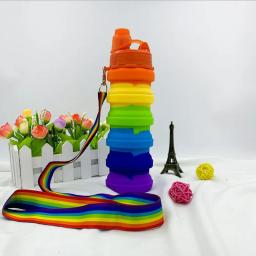 Silicone criativo copo de água dobrável, grande capacidade garrafa de água portátil, para esportes ao ar livre, ciclismo, 500ml - Image 6