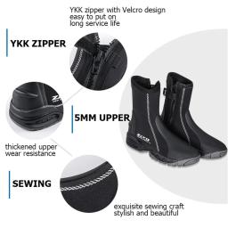 Neoprene Diving Boots for Men, High Upper, Cold Proof, Swimming Shoes for Snorkeling, Surf, Kayak, Vela, Beach Creek, Novo, 5mm, 2023 - Image 4