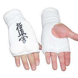 Kyokushin luvas de karatê de malha luvas de proteção das mãos meio dedo crianças adulto respirável taekwondo pulso luta luvas de boxe - Image 1