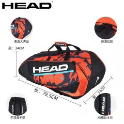 Mochila HEAD grande para raquete de tênis, bolsa de ombro duplo com 9 raquetes de tênis mochila tenis HEAD raqueteira tênis bolsa beach tennis bag saco - Image 4