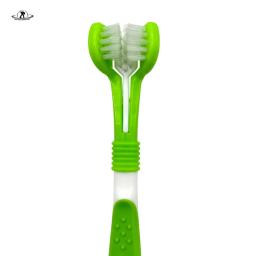 Pet Toothbrush Kit para cão e gato, Cuidados dentários, Três cabeças, Escova de dentes, Limpeza dos dentes, Boca do cão - Image 4