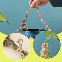 5 metros/lote fio de juta natural 5mm fita de folha de serapilheira com folhas verdes de videira artificial para artesanato diy decoração de festa de jardim de casamento - Image 4