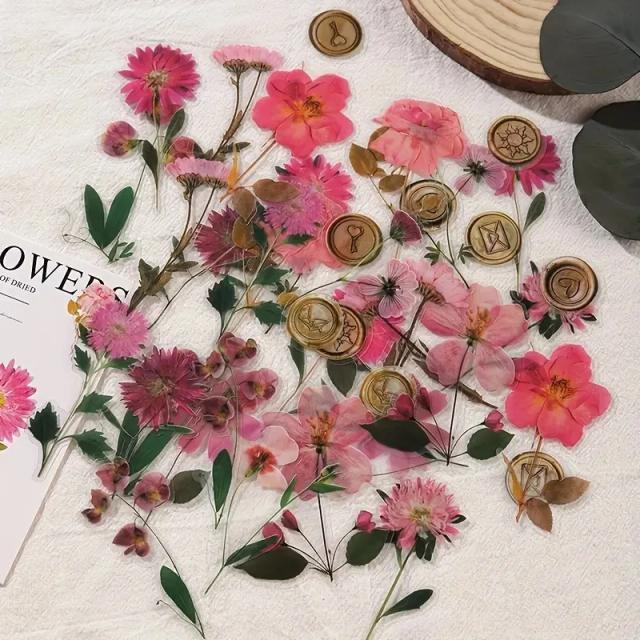 Adesivos Florais Vintage para Projetos DIY: Pacote com 40 Decalques Retro Fáceis de Aplicar para Scrapbook e Revistas
