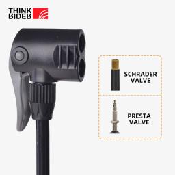 ThinkRider-Bomba de Bicicleta Portátil, Aço inoxidável Bomba da bicicleta, Schrader Presta Válvula Inflator, Mountain Road Bike Acessórios, 160PSI - Image 3