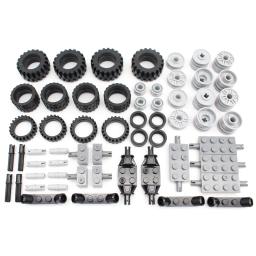 MOC Technical Wheel Building Blocks, Pin Pneu Eixo Conector, Tecnologia do carro, Peças de automóvel Set Toy, 56pcs por lote - Image 1