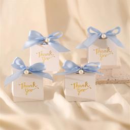 Caixas de presente de papel com etiquetas douradas, incluindo fitas e miçangas, perfeitas para aniversários e casamentos, 10pcs - Image 4