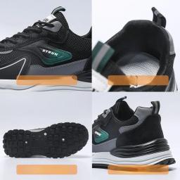 Tênis de plataforma antiderrapante respirável masculino, tênis esportivo masculino, tênis de corrida, malha versátil, marca de moda - Image 6