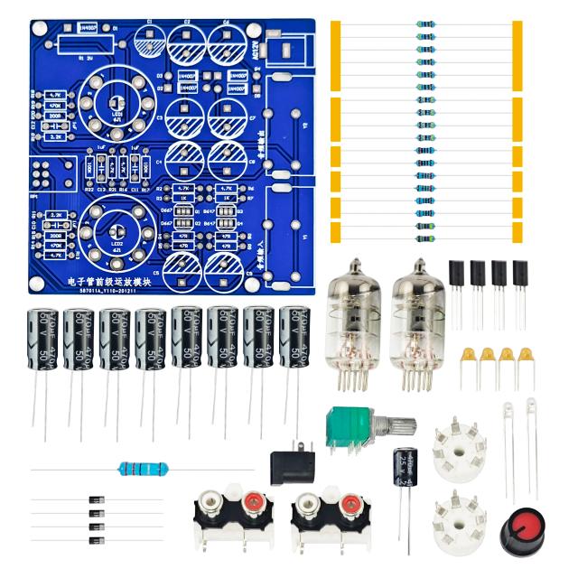 Amplificador de Tubo de Vácuo DIY: Kit Completo com Placa, Caixa de Altifalante e Peças para Soldagem 6J1