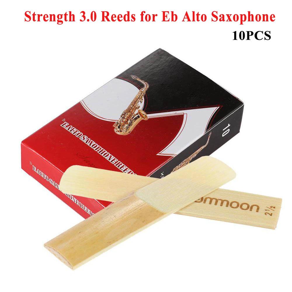 Saxofone Sax Reeds De Madeira Para Alto, Eb, Alto, Bb, Tenor Saxofone Acessórios, Força 1.5 2.5 3.0, 10pcs por caixa - Image 1