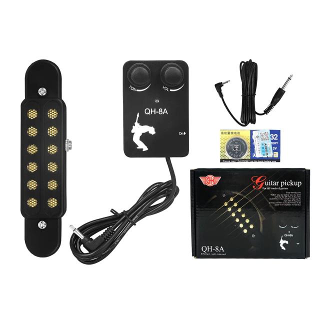 Captadores de Guitarra Acústica com Buraco de Som e Amplificador de Volume Ajustável para Acessórios Universais de Guitarra Folclórica Clássica