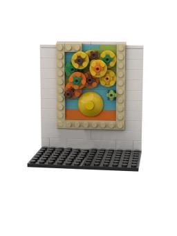 Pixel Art girassóis e blocos de construção Van Gogh para crianças, idéias criativas tijolos, parede arte, retrato famoso, brinquedos educativos - Image 3