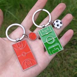 Criativo Futebol Campo Chaveiro, Metal Futebol Pingentes, Basquete Pingente, Equipe Fãs, Esportes Lembrança Presentes, Homem Carro Chave Titular Acessório - Image 1