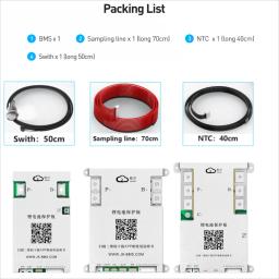 Jikong jk bms equilíbrio ativo bms 8s 12s 13s 14s 16s 17s 20s 24s inteligente bms 60a 80a 100a 150a 200a 600a lifepo4 li-ion lto bateria - Image 4