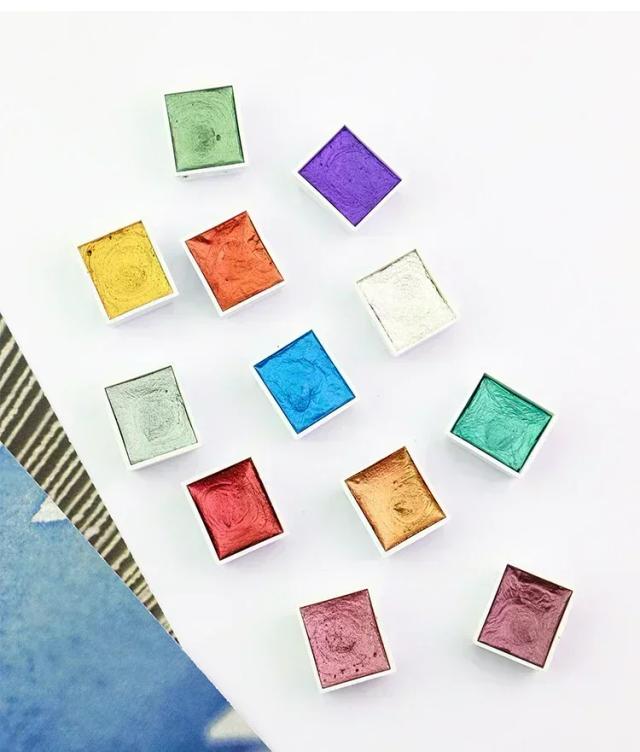 Conjunto de Novas Tintas Aquarela Sólidas para Pintura Artística e Design de Unhas 024