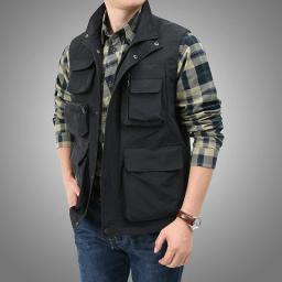 Colete de carga masculino ao ar livre multi-bolso moda colete respirável casaco cada moda bonito masculino usar casaco de alta qualidade - Image 3