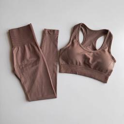 2021 sem costura conjunto de yoga esporte feminino conjunto roupas de treino para as mulheres roupa esportiva roupa de ginástica terno ropa deportiva mujer - Image 4