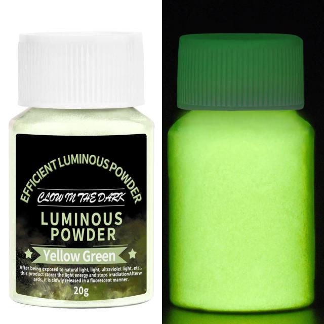Pó Luminoso de 20g para Resina Epóxi: Pigmento Brilhante para Arte DIY, Moldes e Joias que Brilham no Escuro