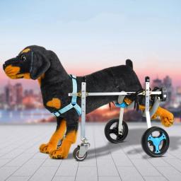 Cadeira de rodas para cães com suporte completo, 4 rodas, carrinho pequeno e médio, leve, metal, com deficiência - Image 1