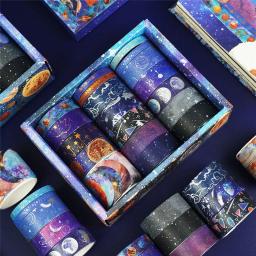 Conjunto de fitas Washi temáticas céu estrelado, diário decorativo e artesanato DIY, 19 rolos - Image 2