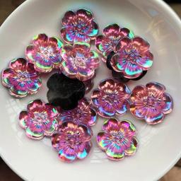 10pcs19mm design de flor strass acrílico, contas de arte com parte traseira plana decorar diy strass apliques flor de cristal - Image 5
