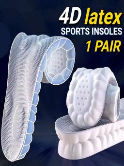 4D Sapatos de Massagem Palmilhas, Super Macio, Látex Esportes Palmilha para os Pés, Cesta Running, Arco Suporte, Inserções Ortopédicas, Unisex - Image 1