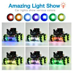 Keyestudio micro bit 4wd mecanum com placa robô carro v2.0 com sistema de programação de linguagem python para microbit kit carro inteligente - Image 4