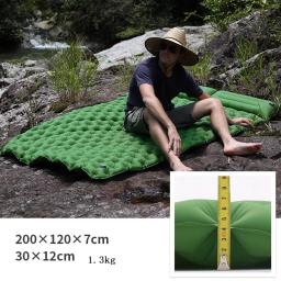 Colchão de ar à prova de umidade com travesseiro, Outdoor Camping Mat, 2 Pessoa Tent Pump, 190x120cm, Novo - Image 5