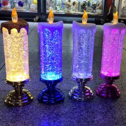 Christmas LED Candle Light, Artesanato Decorativo, Luzes Noturnas, Swirling Glitter, Colorido, Fantasia, Cristal, Festa de Natal, Casa - Image 3