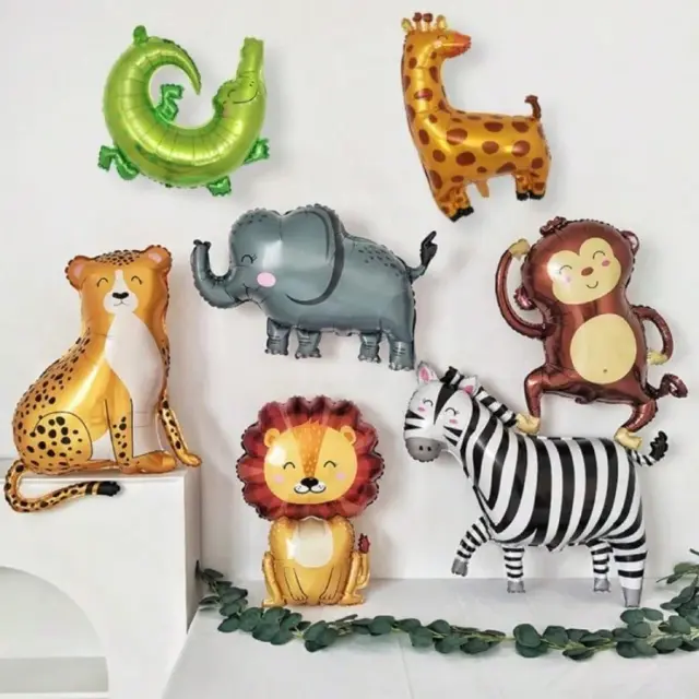 Conjunto de 7 Balões em Formato de Animais da Floresta para Decoração de Festa de Aniversário e Ação de Graças