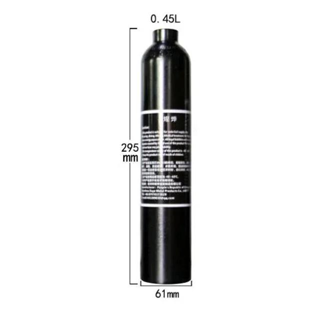 Garrafa de Gás de Alumínio 0.25L a 0.5L para Mergulho e Aquário - Cilindro de Ar 300 Bar com Conexão M18 x 1.5"