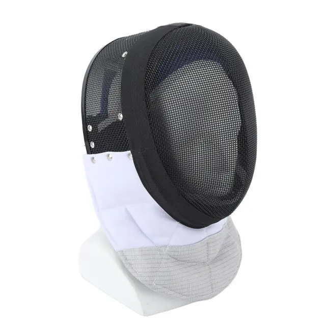 Capacete de Esgrima com Babador Acolchoado para Prática Diária e Competição - Máscara Protetora Preta