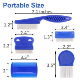 Aço inoxidável Flea Tick Comb para Pet, Comfort Pente de cabelo para gato e cachorro, Home Pet Care, 6pcs - Image 4