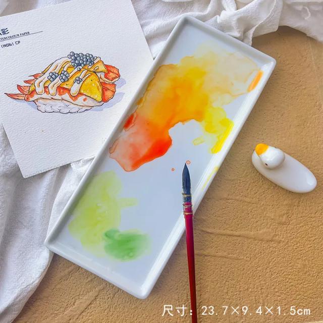 Paleta de Mixing de Cerâmica Quadrada e Retangular para Mistura de Cores - Fácil de Limpar e Ideal para Artistas
