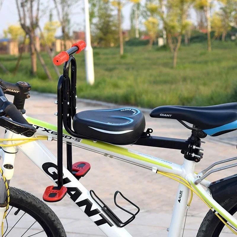 Assento de bicicleta frontal universal para crianças, Sela MTB com descanso de pedais, Segurança para bicicletas de estrada, Assento de bebê - Image 1