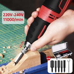 Máquina de gravura para madeira, Faca de escultura elétrica, Pequena esculpida, DIY ferramentas elétricas para escultura de raiz, carpintaria, 220V, 60W - Image 2