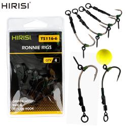 Hirisi 4 pçs ronnie rig carpa gancho de pesca combinação mar pesca bola flutuante tipo isca grupo pesca acessórios - Image 1