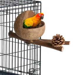 Ninho De Pássaro Natural De Casca De Coco, Parrot Hideaway Confortável e Periquito, Caixa de assentamento para pássaros do amor - Image 5