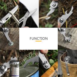 Multitool Folding Knife, Ferramentas ao ar livre, Canivete, Camping, Equipamento de caminhada, Tesoura, Garrafa para abridor, Serra - Image 6