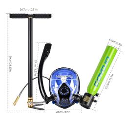 Tanque de mergulho com máscara de snorkel 0,5l mini cilindro de oxigênio portátil máscara de mergulho facial completo sistema de respiração subaquática com bomba - Image 2