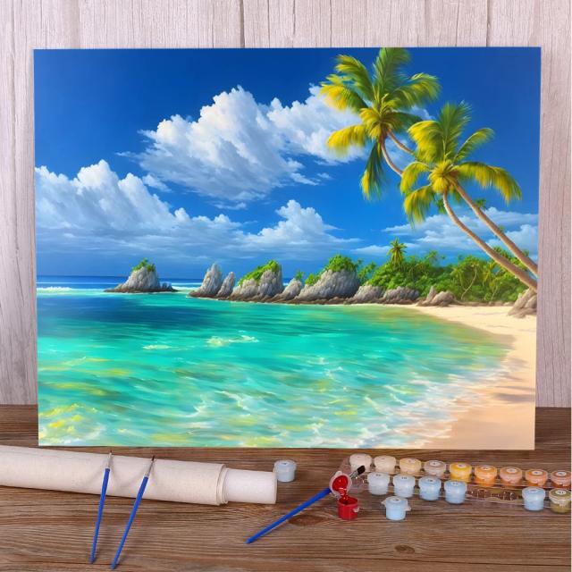 Kit de Pintura a Óleo de Paisagens para Adultos com Tintas Artesanais - Crie Obras-Primas de 50x70 cm