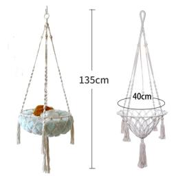 Mão Tecido De Algodão Corda De Rede Para Animais De Estimação, Cesta De Suspensão, Gato Swing, Kitten String Den, Indoor Pend Nest, Pet Supplies, Novo - Image 6