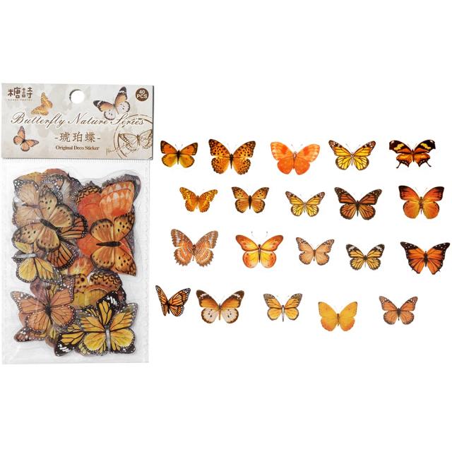 Adesivos de Borboleta Transparente em Resina Epóxi para Artesanato DIY - 40 Peças para Decoração de Casa e Livros