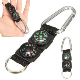 Universal Multifunction Mosquetão Keychain, 3 em 1, Camping, Escalada, Caminhadas, Mini Compass, Termômetro, Chaveiro Hanger, 1Pc - Image 1