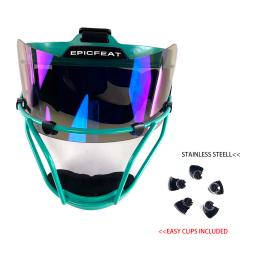 Viseiras de proteção de cabeça de beisebol para mulheres e meninas, máscara facial softball, chin pad, óculos escuros, campo de defesa, protetor facial, antisuor - Image 3
