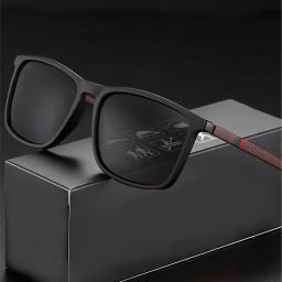 Homens de luxo polarizados óculos de sol moda vintage quadrado ultra leve tr90 quadro condução pesca óculos de sol para homem uv400 - Image 1